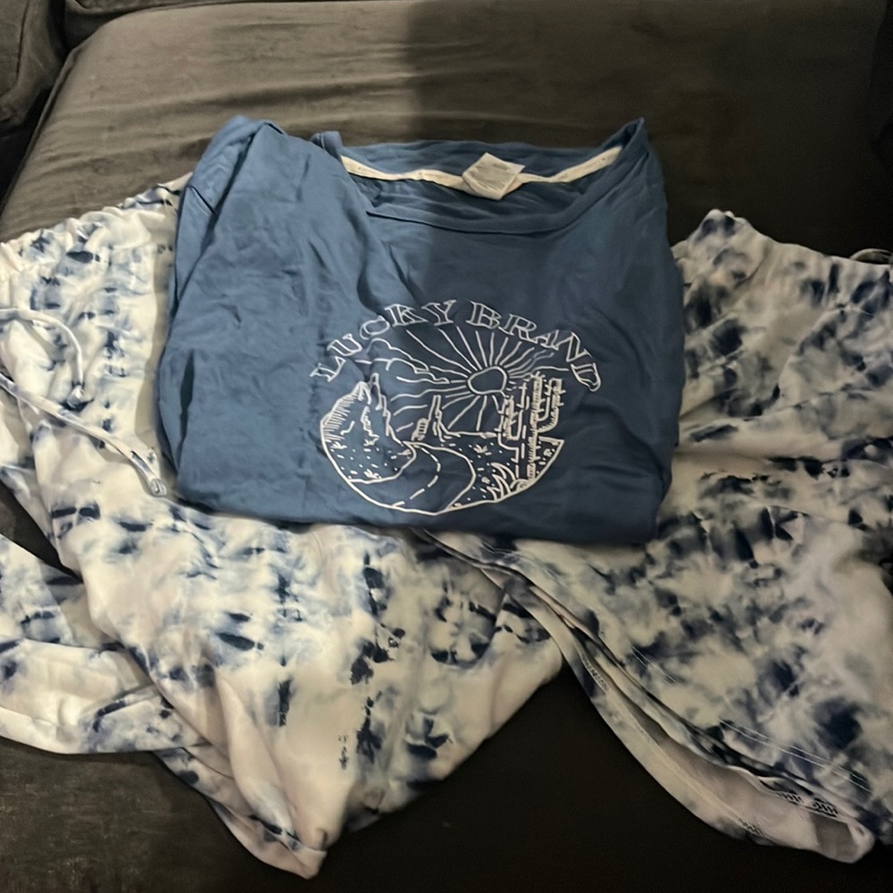 pj set of shirt, shorts, & pants